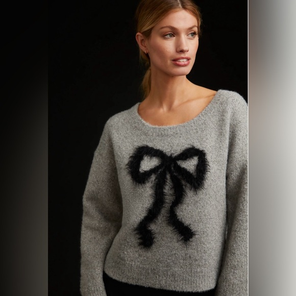 NEW Anthropologie Maeve Bow Sweater Size XL - Picture 3 of 7